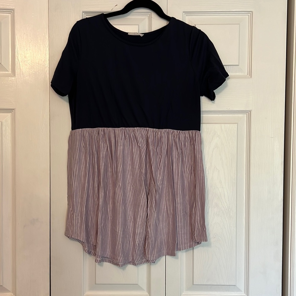 Two tone tunic blouse